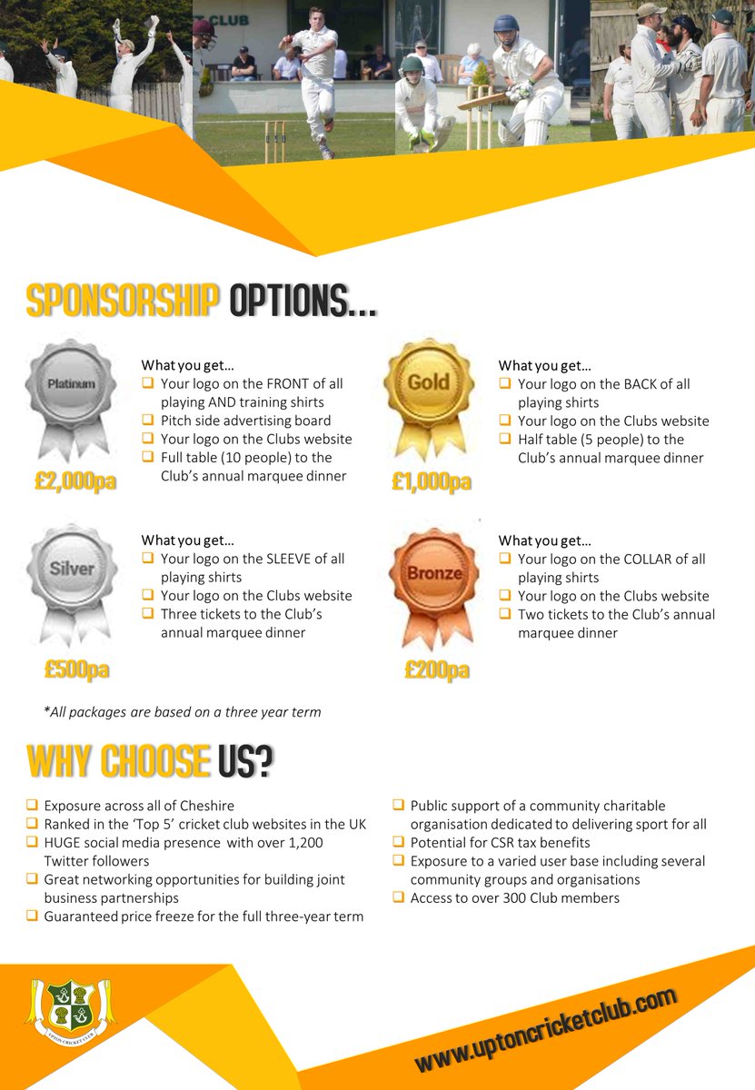 We're on the lookout for new shirt sponsors and we'd love to hear from you.  Here's just a few reasons why you would want to get involved...

✅ Two league titles
✅ T20 cup win
✅ Clubmark reaccreditation 
✅ Wirral Sports Club of the Year
✅ Cheshire Most Improved Club