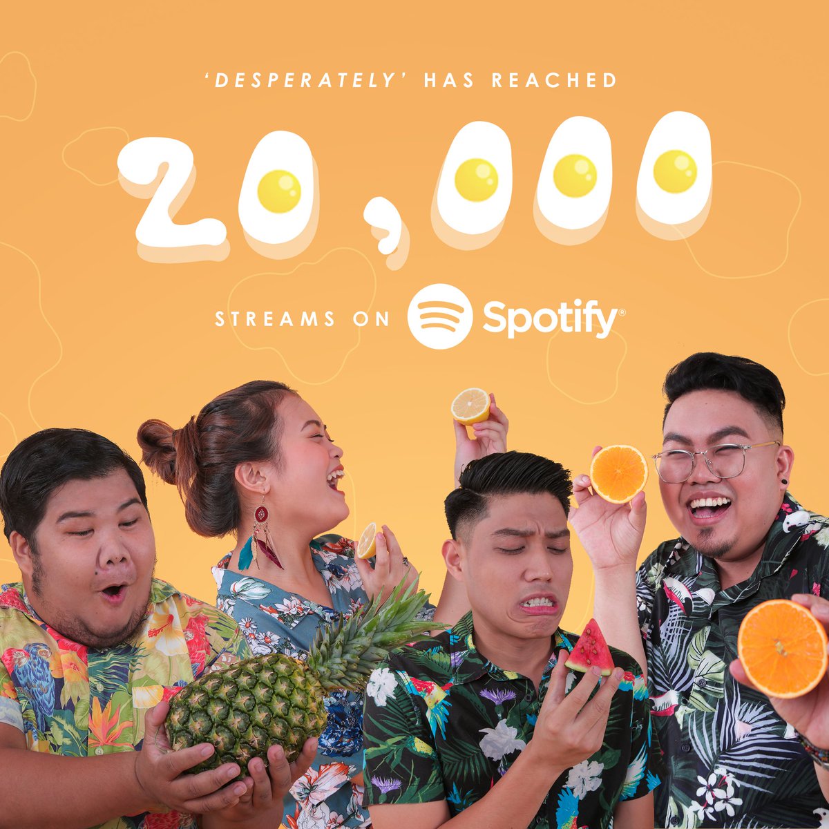 Juicy news! 🍉🍊🍋🍍Our debut single, 'Desperately' has reached 20K streams on Spotify! We are so thankful to everyone who streamed and supported us. Keep streaming 'Desperately', fam!
open.spotify.com/album/5W3ZXisR…
Photos by <a href="/BelleDinglasa/">Belle Dinglasa</a>