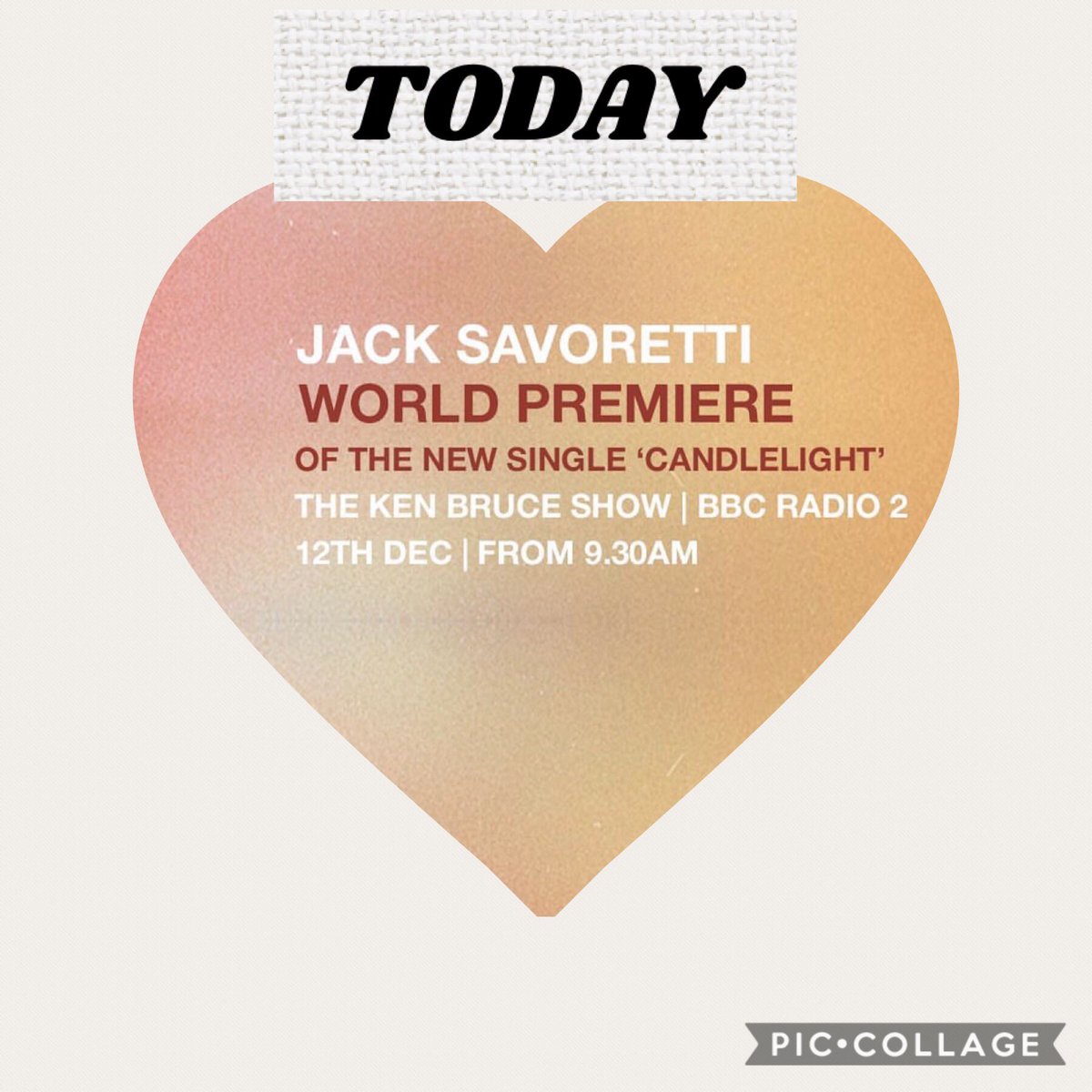 marisa_deborah's tweet photo. Not long to go now @JackSavoretti #TODAY #Candlelight #firstairplay on @RealKenBruce @BBCRadio2 Tune in from 0930am (UK time) #singingtostrangers 😊❤️💙🎶🎤 https://t.co/r2N8MrByyt
