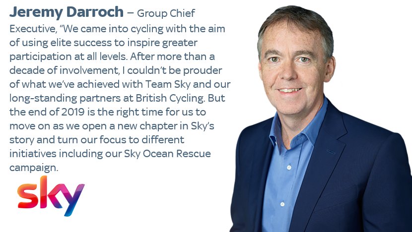 Sky has announced it will bring its involvement in cycling to a close after 2019 season