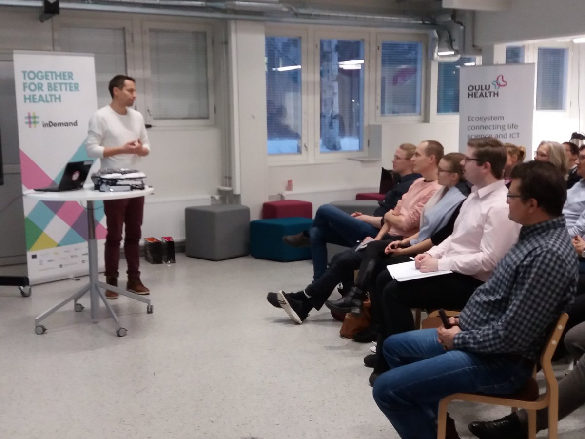OuluHealth's tweet photo. Health &amp; life science companies #MAKNEE #Nucu and #ChainAntimicrobials presenting their innovative ideas during Health Business Breakfast at #OYSTestLab . 
#OuluHealth #healthinnovations https://t.co/UrrmrT0FVL