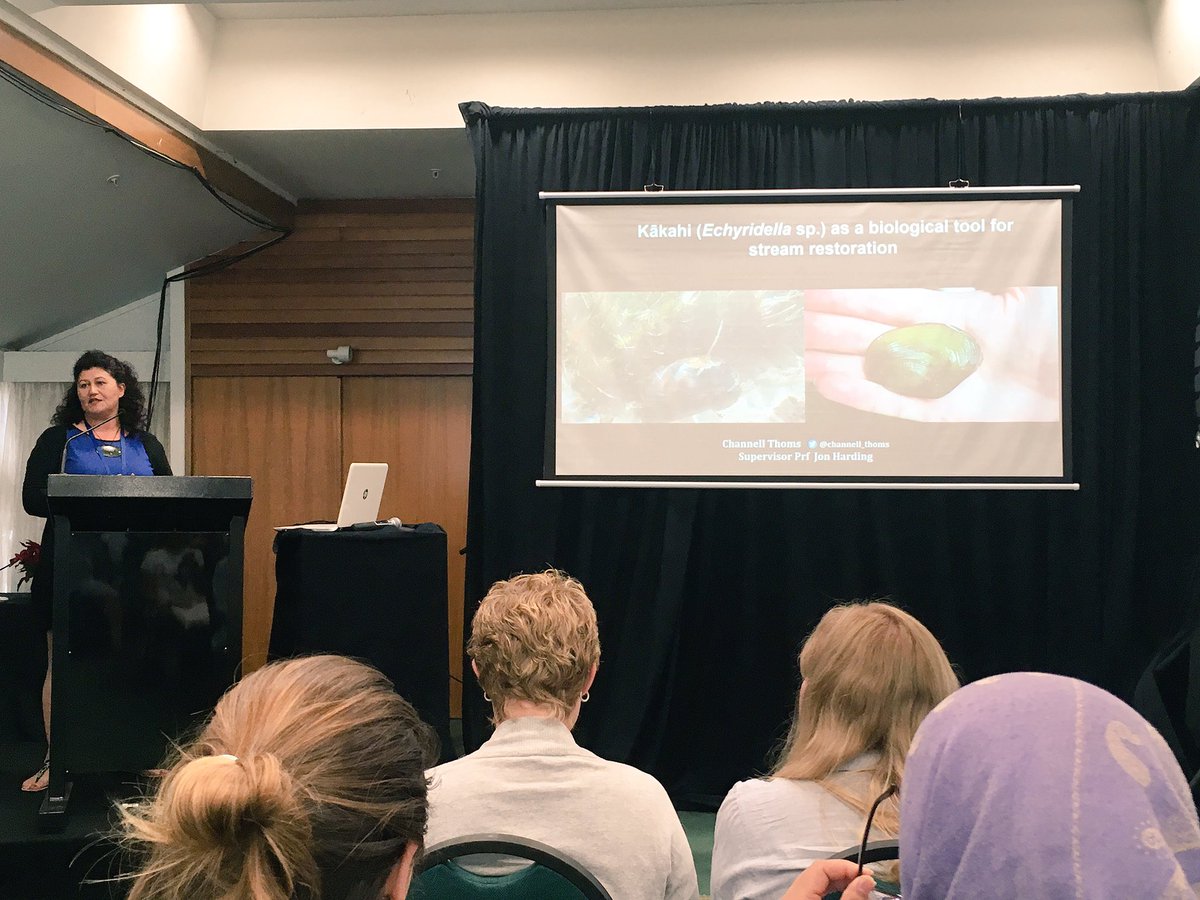 Dr. Catherine Febria (@ecofebria) on Twitter photo .<a href="/channell_thoms/">Channell Thoms</a> updates the current status of kākahi (freshwater mussels) in Canterbury Waitaha waterways as their suitability as a restoration tool <a href="/TeWaiMaori/">NZFSS Rōpū Māori</a> #NZFSS2018 .<a href="/channell_thoms/">Channell Thoms</a> updates the current status of kākahi (freshwater mussels) in Canterbury Waitaha waterways as their suitability as a restoration tool <a href="/TeWaiMaori/">NZFSS Rōpū Māori</a> #NZFSS2018