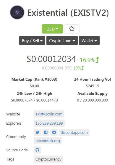 We are listed on <a href="/coingecko/">CoinGecko</a> now !

👇👇👇👇👇👇👇👇👇👇👇👇👇👇

coingecko.com/en/coins/exist…

#crex24 #bitebtc <a href="/Crex_24/">CREX</a> <a href="/bitebtccom/">pepe</a> <a href="/SUBX15/">Subx</a> #coin #bitcoin #crypto #CryptocurrencyExchange #cryptocurrencies #proofofstake #pos #stake @PROSTAKINGBR <a href="/StakeEco/">EcoStake.net 🌳⚛️Validator donating 1/3 of revenue</a> <a href="/StakingWorld/">StakingWorld</a>