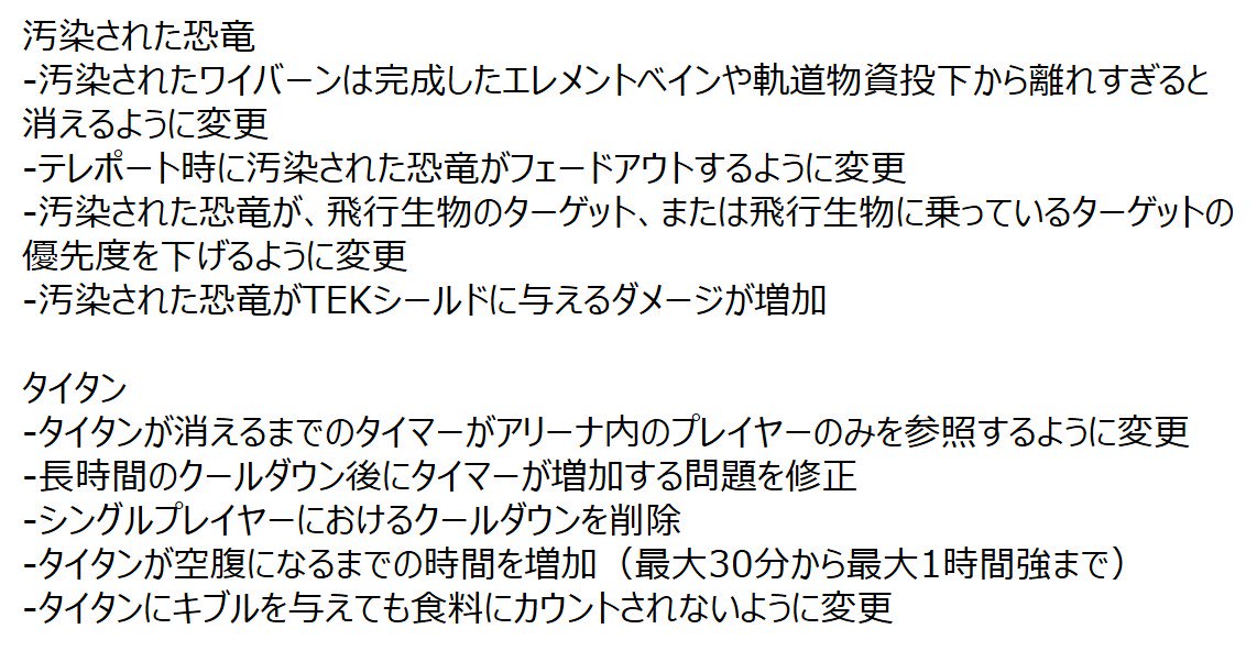 Ark Ps4日本 アジア公式 Ps4 Ark Survival Evolved にて パッチ1 を配信いたしました 内容について2回に分けてご案内いたします こちらを適用の上 プレイをお願いいたします 1 2 Ark