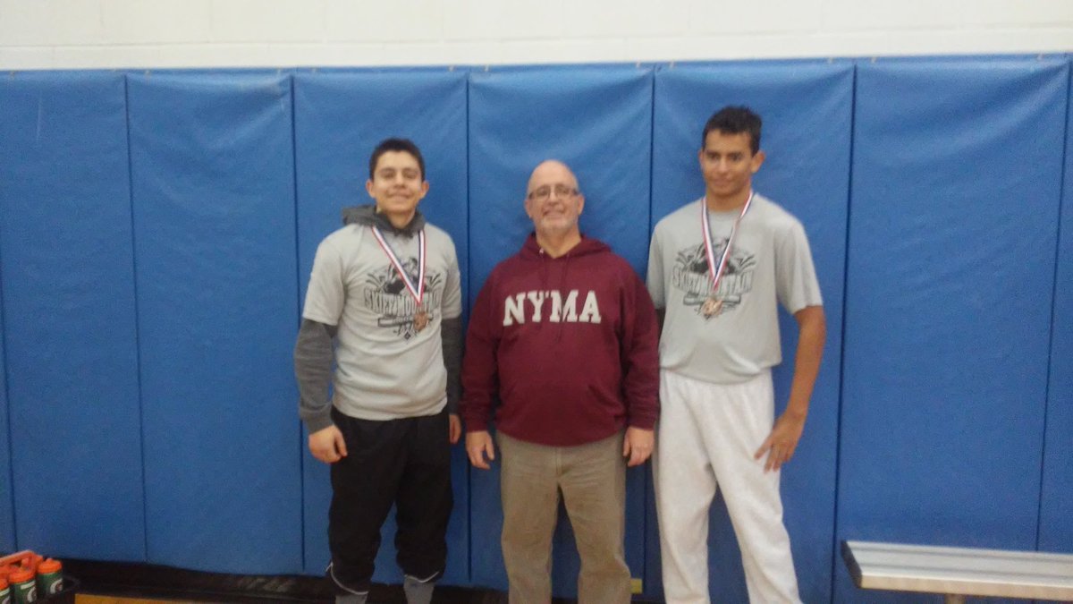 12/8 - The NYMA ⚔️Knights 🤼‍♂️ team led by Coach Tom Roselli opened their season at Marvelwood for the Skiffe Mt Scuffle. The Knights had two cadets earn medals and place as Jacob Almakias🥉and Kobe Parker🥉 earn each finished in 3rd Place.