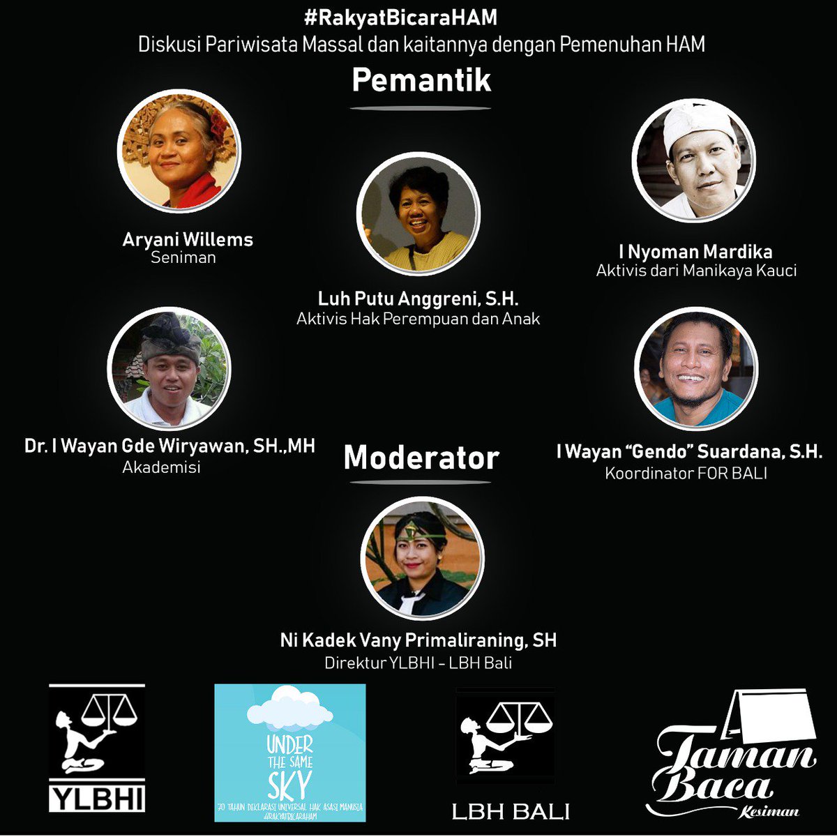 #RakyatBicaraHAM Movie Screening Film Pendek Laut Bercerita dilanjutkan Diskusi Pariwisata Massal dan kaitannya dengan Pemenuhan HAM di Bali di @taman_baca esok.