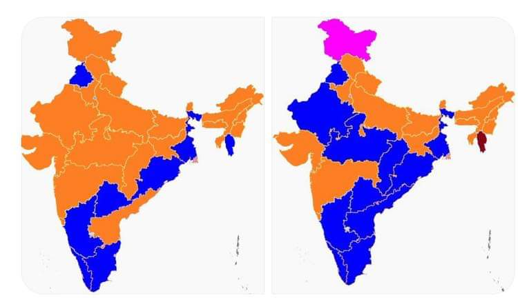 Bjp Ruled States Map 51% Indians Now Live In Bjp-Ruled States, Down From 2017 Peak Of 71%