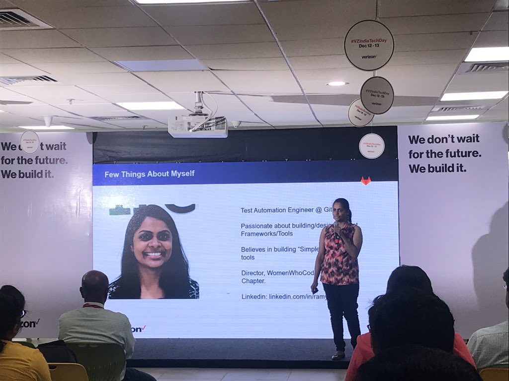 akashboaz's tweet photo. #VZIndiaTechDay
Introducing our first external speaker Ramya from @gitlab 
@VZIndia @Verizon https://t.co/zzBsXqedYi