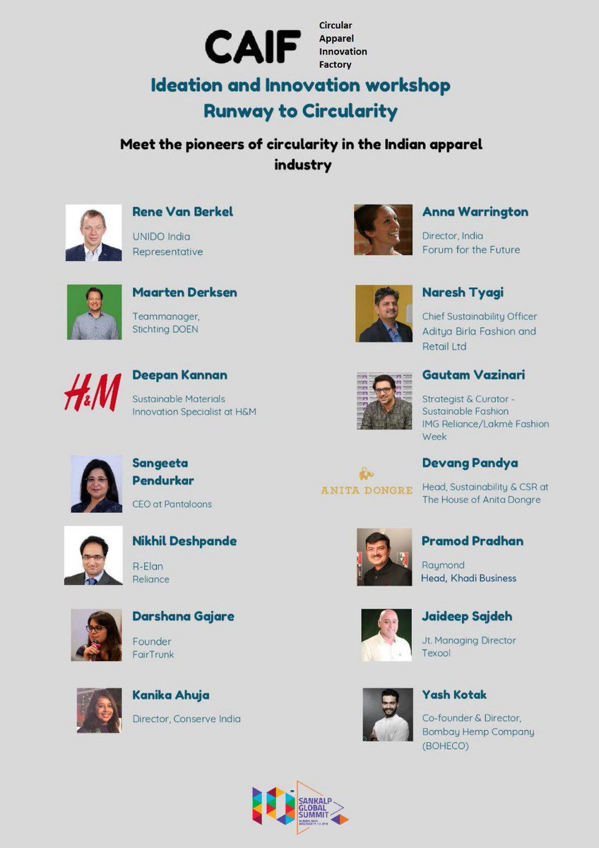 IntellecapTweet's tweet photo. Meet the pioneers of circulatory in the Indian apparel industry @hm @sangeeta @SankalpForum @IntellecapTweet #SankalpGlobal18 @StefBauerTweets https://t.co/u2X3wGaIii