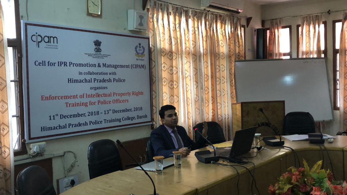 RT CIPAM_India: Day 2 of the 3 day enforcement workshop at Police Training College, Daroh, Himachal Pradesh.
Mr. ShubhamIstrewal from CIPAM delivered a session on Copyright and the related right. #LetstalkIP #IPR