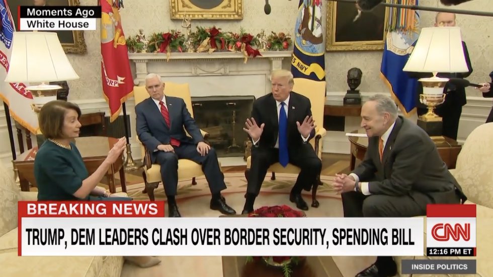 ROBZIK's tweet photo. Doveva essere una photo opportunity alla Casa Bianca, invece si è trasformata in una litigata in diretta TV fra #Trump e la leader dei democratici #NancyPelosi. Mai sottovalutare il carattere tosto di una donna con sangue abruzzese e molisano nelle vene. https://t.co/XU0M95eUhl