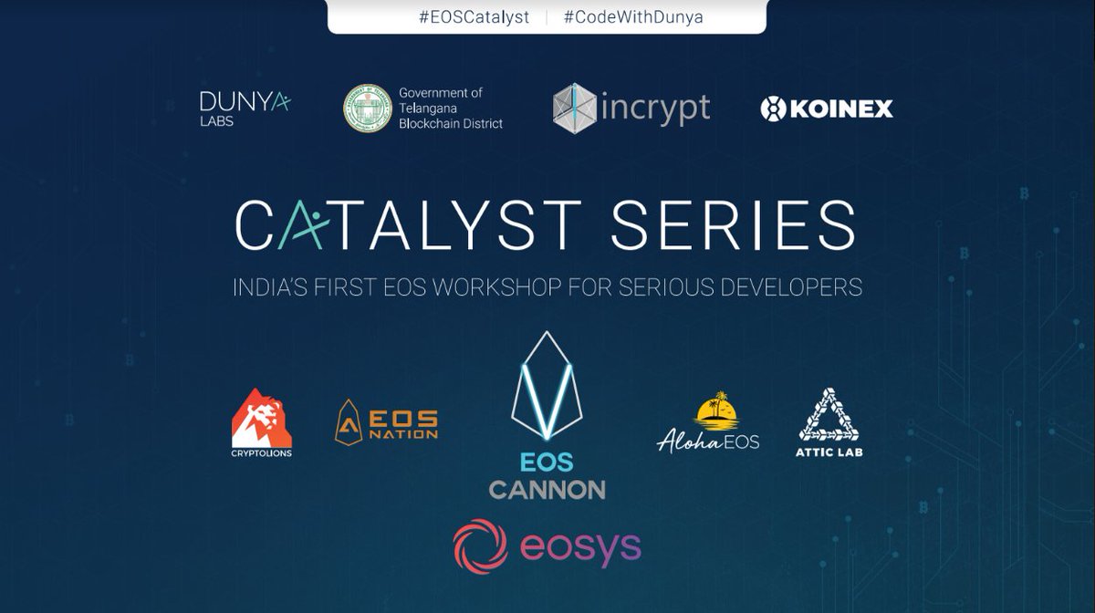 DunyaLabs's tweet photo. Keep the momentum going! Join us for our next Catalyst Series: #EOS Workshop and work on your #dApp ideas with the help of our mentors and newcomers will be welcomed with open arms 🤗 RSVP https://t.co/ezibahajkT #EOSCatalyst #CodeWithDunya Sun Dec 23 from 2-5PM, Koramangala https://t.co/nQWgRmXcfw