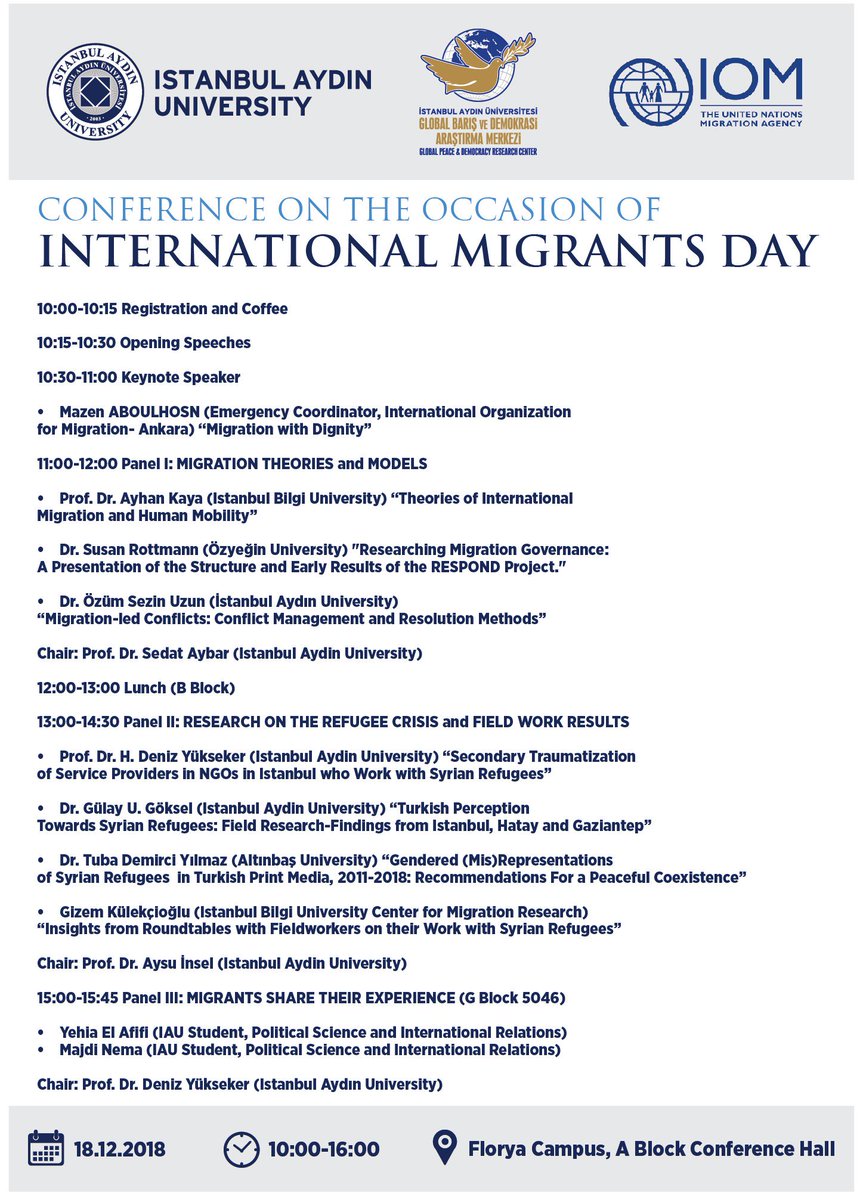 RESPOND.Horizon2020 (@respond_h2020) on Twitter photo "Conference on the Occasion of International Migrants Day" at İstanbul Aydın University on December 18, 2018 <a href="/AyhanKaya14/">Ayhan Kaya</a> <a href="/SusanRottmann/">Susan Rottmann</a> <a href="/IAUKampus/">İstanbul Aydın Üniversitesi</a> #respond_horizon2020 #H2020 "Conference on the Occasion of International Migrants Day" at İstanbul Aydın University on December 18, 2018 <a href="/AyhanKaya14/">Ayhan Kaya</a> <a href="/SusanRottmann/">Susan Rottmann</a> <a href="/IAUKampus/">İstanbul Aydın Üniversitesi</a> #respond_horizon2020 #H2020