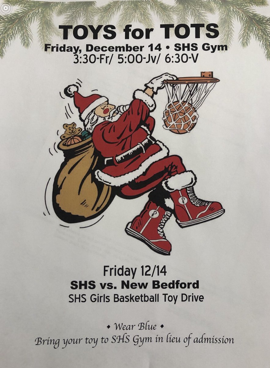 Swich_Athletics's tweet photo. 🏀 Girls Basketball | Toys for Tots game this Friday! Please spread the word. Go Knights! 🎄 @SHSBlueKnights @Sandw_Super @WesleySykes_ @MattGoismanCCT https://t.co/ZqnVQsFHz4