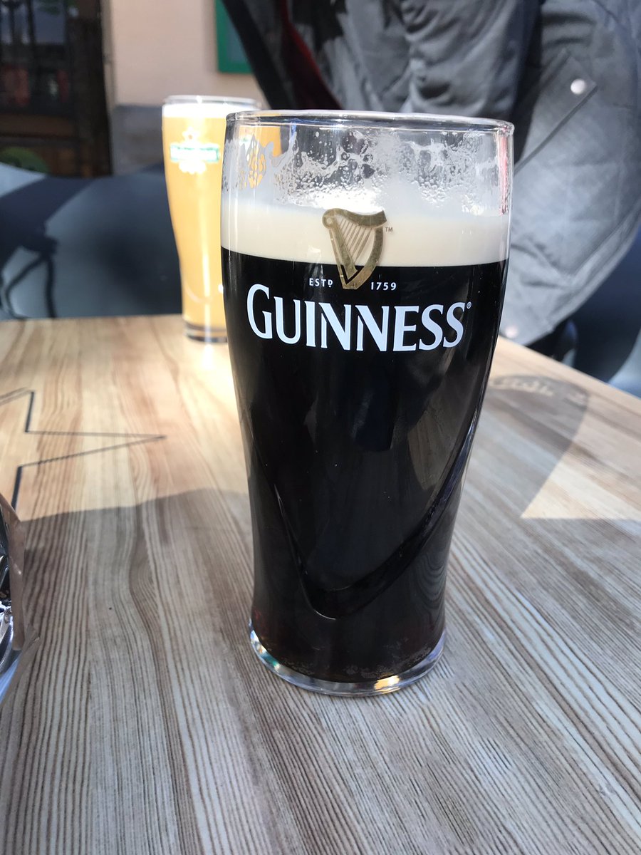 Nice pint of the black stuff before tonightโs game in Valencia #VALMUN #MUFC_Family #mufcaway