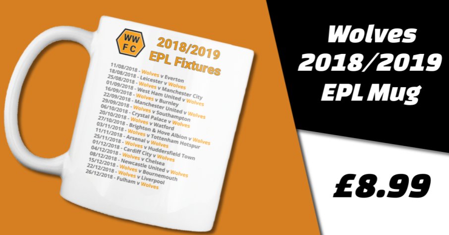 Enjoy your next brew in a #Wolves 2018/2019 #EPL Fixtures Mug for only £8.99. Get yours at https://ift.tt/2AaEHVY