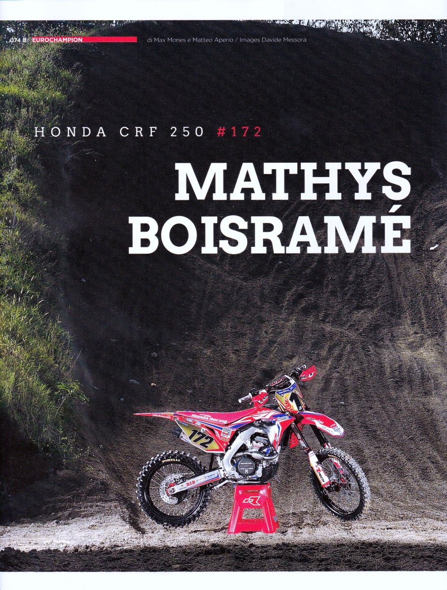 assomotor_team's tweet photo. Eurochampion #074...Honda CRF250  @mathys172 ...sul numero12 della rivista https://t.co/lVgfIZOImr un bellissimo articolo su di noi e la vittoria del Campionato Europeo 2018!!
#assomotor #assomotorfamily #hondamotoreurope #hondaProRacing https://t.co/CQbHze6om0