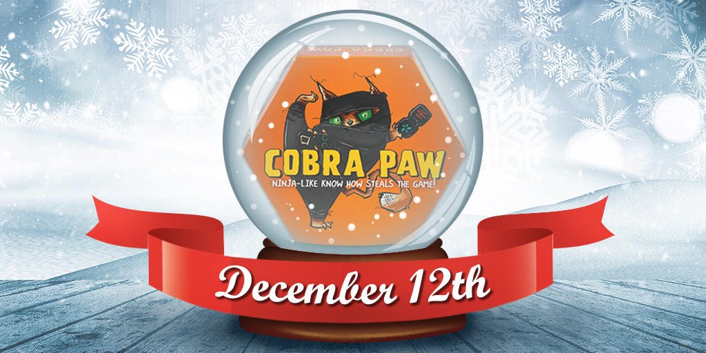 #BoardGameAdventCalendar Day 12 is: Cobra Paw! Simply #RT &amp; #follow us to be in with a chance to #win! This year we’ll pick a winner each week, so be sure to #RT every single day! Open to UK residents only #boardgames #tabletop