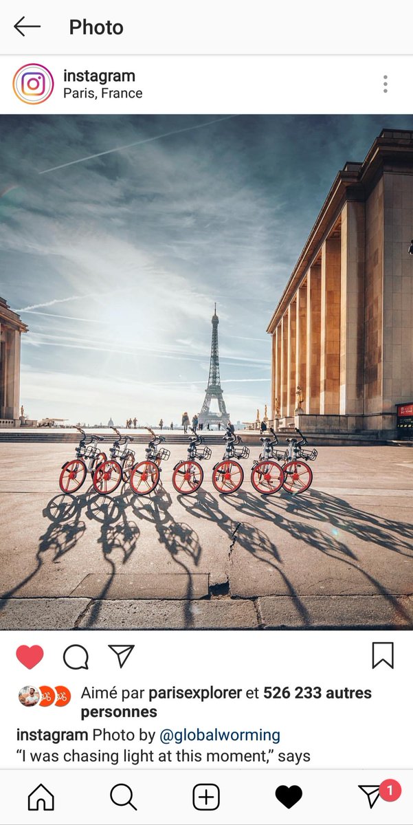 Fiers que cette sublime photo prise à Paris soit à l'honneur sur le compte officiel d'<a href="/instagram/">Instagram</a> 😍

Retrouvez <a href="/Mobike_FR/">Mobike France</a> sur Instagram juste ici ⬇️
bit.ly/FRinstamobike