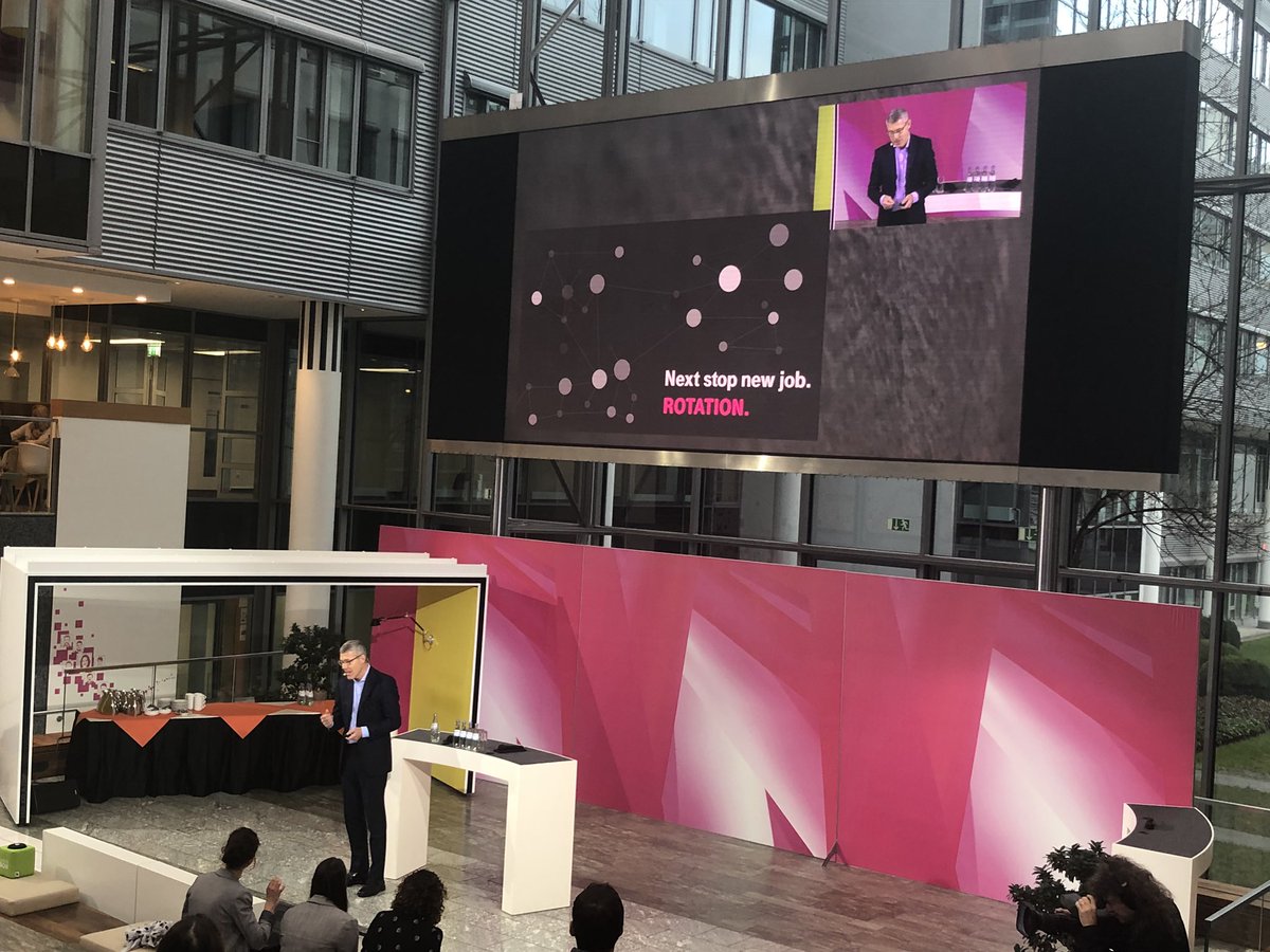 ChrSchwolow's tweet photo. Next Stop, new Job: Christian Illek ist talking about the advantages of Job-Rotation at #telekom Business-Talk today #workingdigital #NewWork # https://t.co/z6E0ZXy8TY
