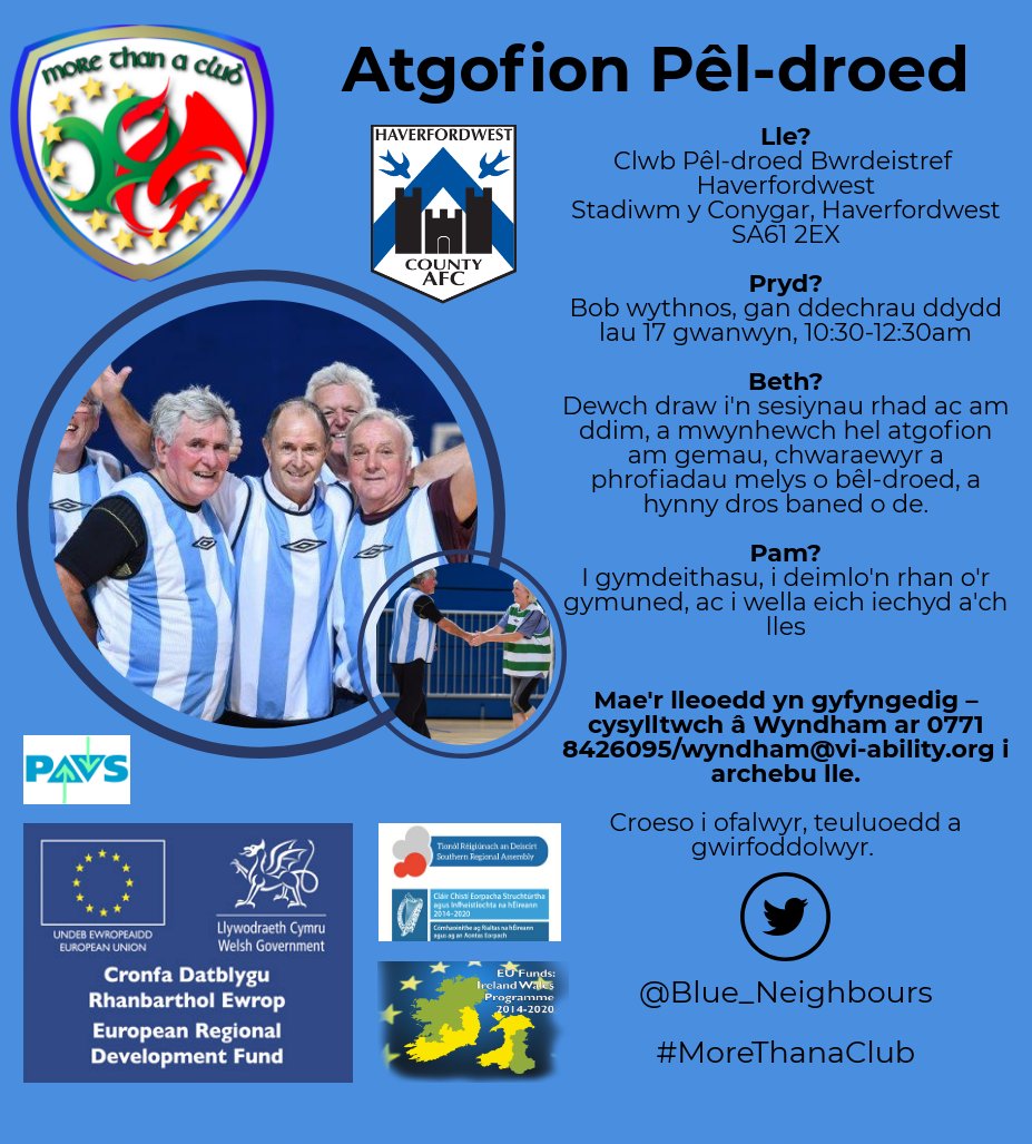 Sports reminiscence January 17th 2019 #haverfordwest #football @CCPembsFamilies @CCPembsNorth <a href="/CCPembsEast1/">Jo Brookman Lloyd</a> <a href="/CCPembsWest/">Connector West</a> <a href="/FAI_MTAC/">More Than A Club</a> @Vi-abiity @blue_neighbours @haverfordwestfc
#Morethanaclub #connecting #communities through sport