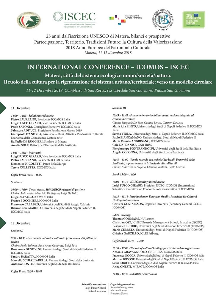 CLIC_EU's tweet image. 🔸CLIC presented in #Matera for #ICOMOS #ISCEC meeting organized by @PietroLaureano and @LuigFuscoGirard for the 25 Years of inscription in the UNESCO World Heritage list - discussing “Quality principles for intervention on cultural heritage” #EuropeForCulture #CherishingHeritage