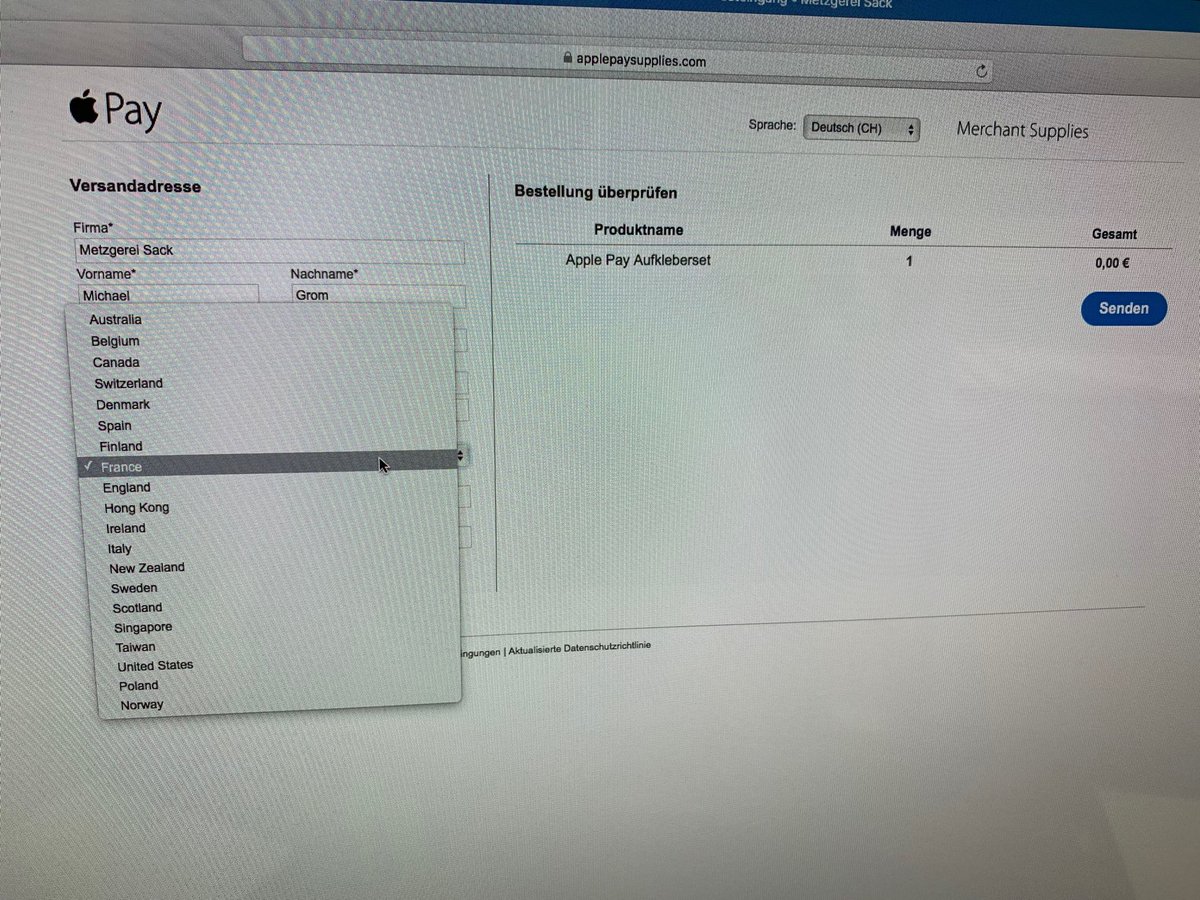 iMic76's tweet image. Apple Pay jetzt endlich auch offiziell bei uns aber die Seite für die Sticker-Bestellung ist leider nicht aktualisiert 😢