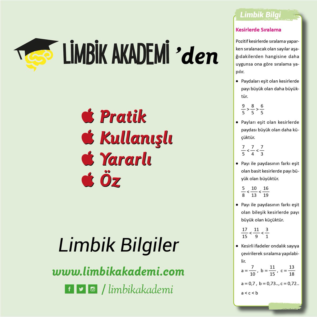 Limbik bilgilerle öğrendiklerinizi kalıcı hale getirebilirsiniz.
#yks #tyt #ayt #limbikakademi #limbikbilgiler #tytmatematik #2019tyt