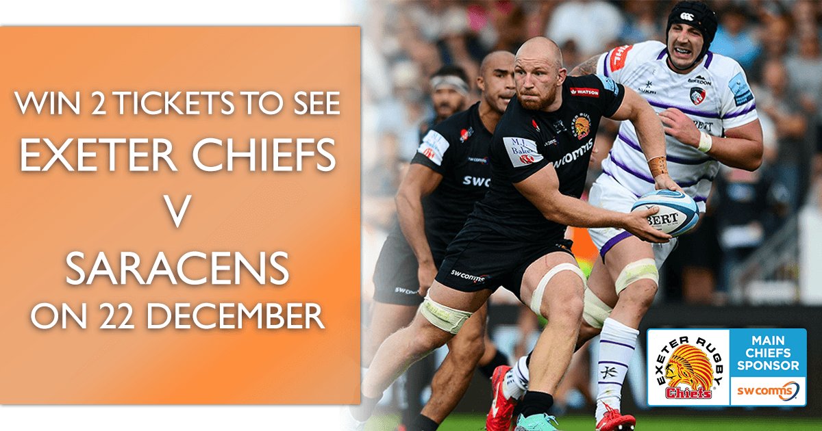 southwestcomms's tweet photo. #Win 2 tickets to see the @ExeterChiefs v @Saracens at @SandyParkExeter on the 22nd of #December. Simply visit the link and answer the question to enter https://t.co/xGKgWyGHJb. Remember to like, share and tag the person you will take to the game. #ChiefsChiefsChiefs #ExevSar https://t.co/wtP36lvUmu