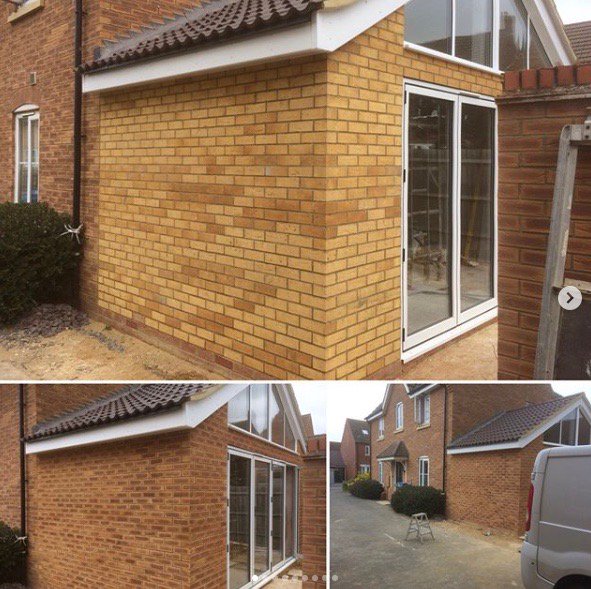 matchbrickwork's tweet photo. Build in a brick a similar texture and same size, available locally to your site. We can then colour match bricks and mortar to blend once the build is complete.
https://t.co/tjY5vzZrpG #brickcolour
#tint #brick #mortar #mortartint #bricktint #limeblow https://t.co/JlUqP3h0v4