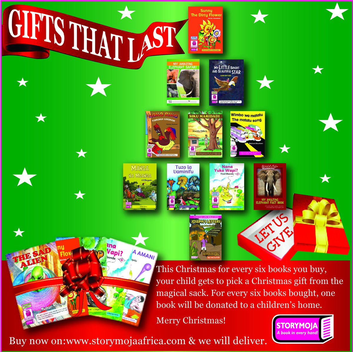 Storymoja's tweet image. GiftsThatLast 

Happy #JamhuriDay2018 

Today we bring you #GiftsThatLast and we are at @TwoRivers_KE .

Come grab some exciting children storybooks or buy here storymojaafrica.co.ke/giftsthatlast #TwoGoodToBeTrue