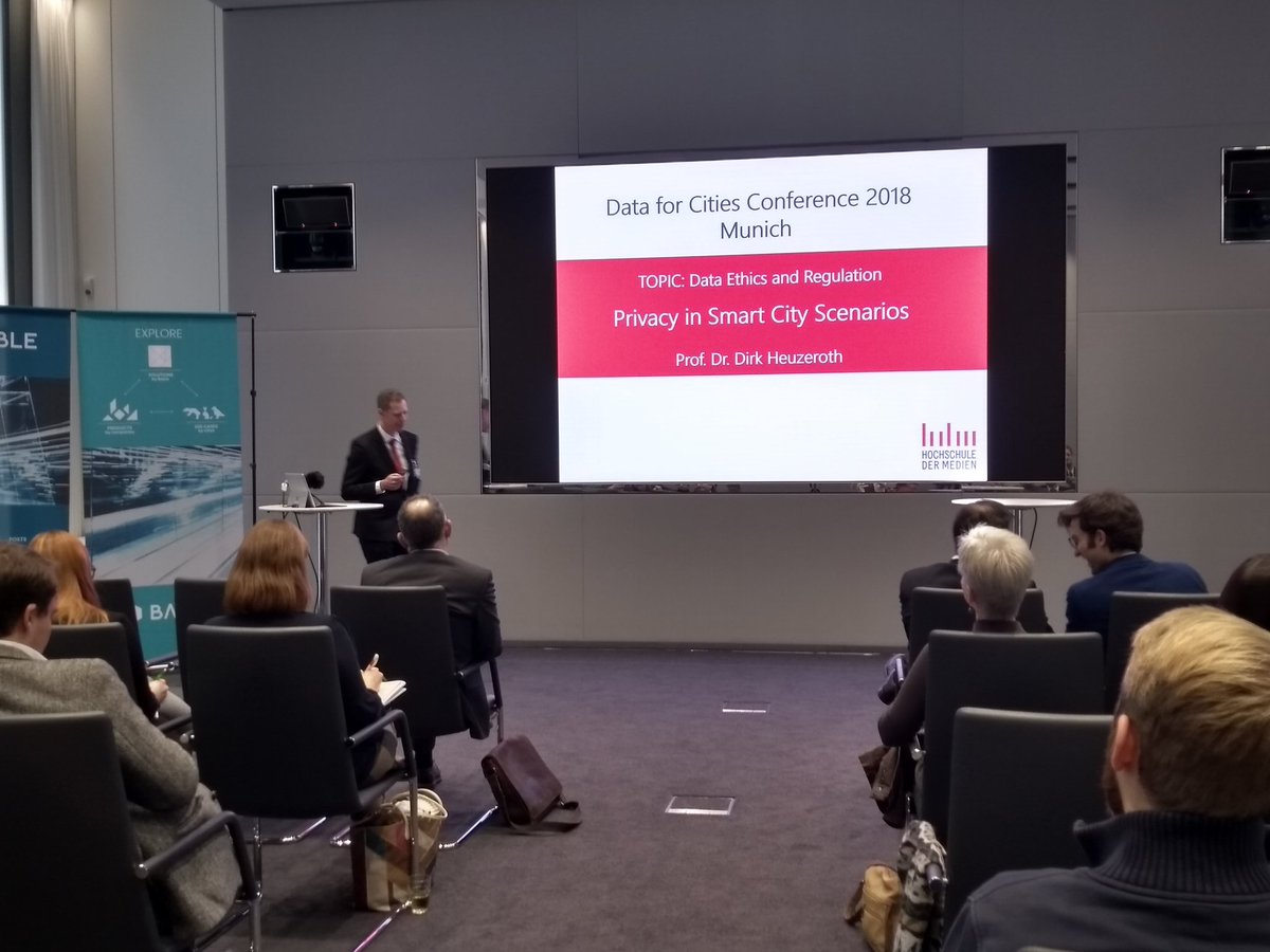 BABLEconnect's tweet image. Dirk Heuzeroth from @hdm_stgt: to create trust in #SmartCity services and to comply with the law is important that the principle of privacy by design and by default is adopted in all phases 
#DataForCities #SmartCity