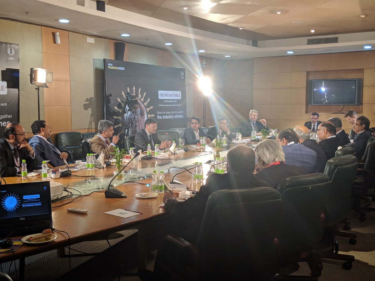 IndiaPharmaWeek's tweet photo. CEO Roundtable at India Pharma Week 2018.
#IndiaPharmaWeek2018 #IPW2018 #CPhIIndia2018 #CPhIIndia #Pmec #Pharma #Pharmaceutical #BioTech #MedTech #LifeScience #BioTechnology #BioPharma #Healthcare @CPhIWW https://t.co/7DxcfkE0py