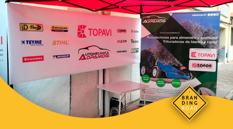 Brandingroad's tweet photo. Automecánica Adpamogi (#Atzeneta) tenía una cita muy importante en el calendario: 📅📷 la Fira de Sant Andreu #Cabanes. 🚜 Una gran oportunidad para dar a conocer su división de maquinaría #agrícola. 📝 Desarrollamos un rollup, un flyer publicitario y un photocall para su #stand. https://t.co/wpN7DiSXQ9