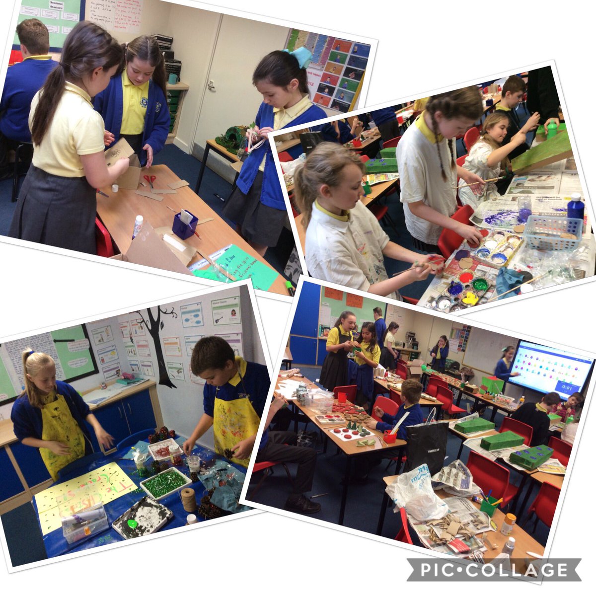 ourladystar6a's tweet photo. The children from 6A and @ourladystar6b are working hard on their Time For A Change enterprise project. The bazaar will be open from 2:15 tomorrow afternoon in the hall.  @OurLadyStar https://t.co/XDlwWeQoG8