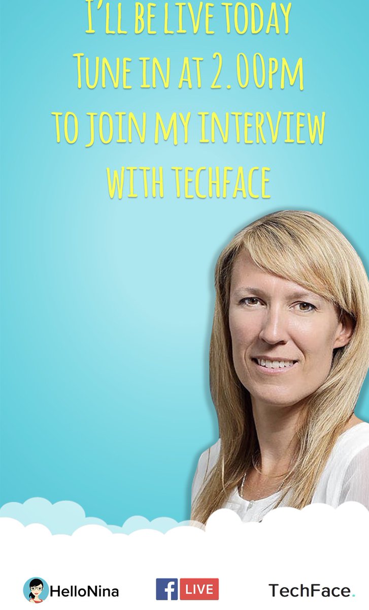 HelloNinaHelp's tweet photo. #startupofthemonth tune in on my facebook channel today at 2 pm #techface #recruiting @TechFace_CH https://t.co/vXqtK4DTSU