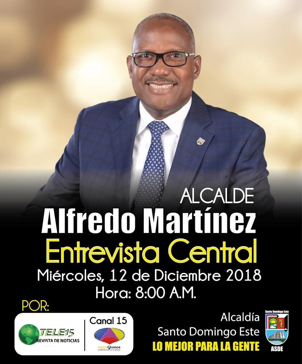 alfredomsde's tweet photo. Buenos días. #FelizMiércoles
Hoy a las 8 A.M. sintonice #Tele15 por @digital15hd, allí estaremos conversando sobre todas las actividades que desde @alcaldiaasderd estamos realizando para la alegría y sana diversión de nuestros munícipes.
#AlfedoEnTele15
#SeguimosAvanzando https://t.co/uZ2A436fcp