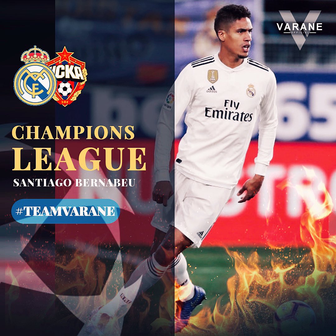 ⚽️✨🏟 18:55H - Match VS CSKA Moscou #RMUCL #TeamVarane