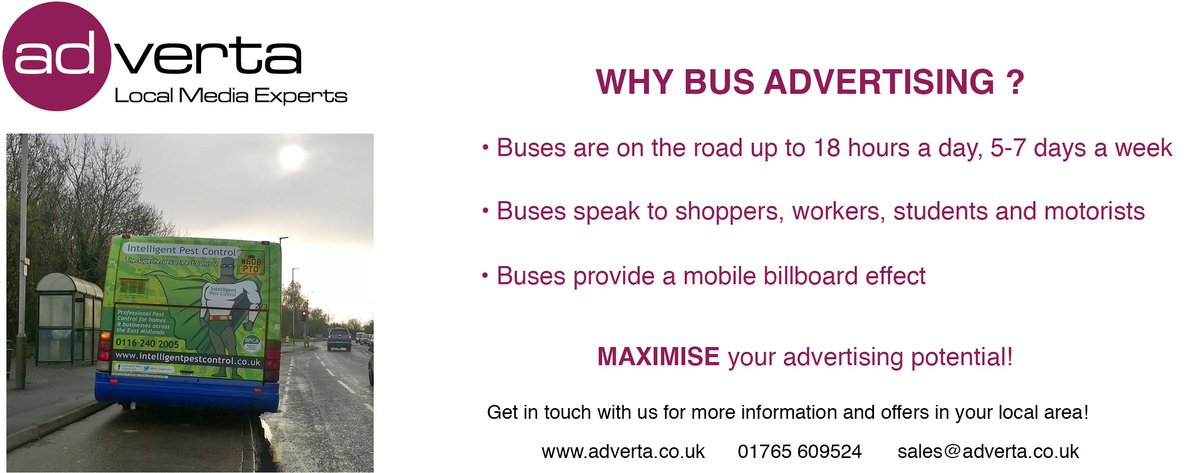 WOW! #Leicestershire has a population of 609,000. Imagine the number of people that could see your #business advertised! Why not contact me and get a no-obligation quote? #BusAdsWork #OutdoorAdvertising #LocalAdvertisng #BusAdvertising #AffordableAdvertising #Leicester