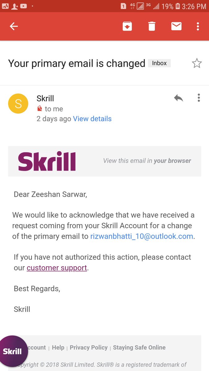 Skrill klientų aptarnavimas – Customer Support