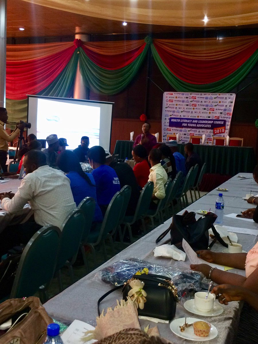 TheWaaph's tweet photo. President of the WAAPH... gives the introduction speech on Health Literacy Leadership on UHC to participants. @Jhpiego @WRAglobal @VaccineNet_NG @HSRC https://t.co/QEX5hYxnFg