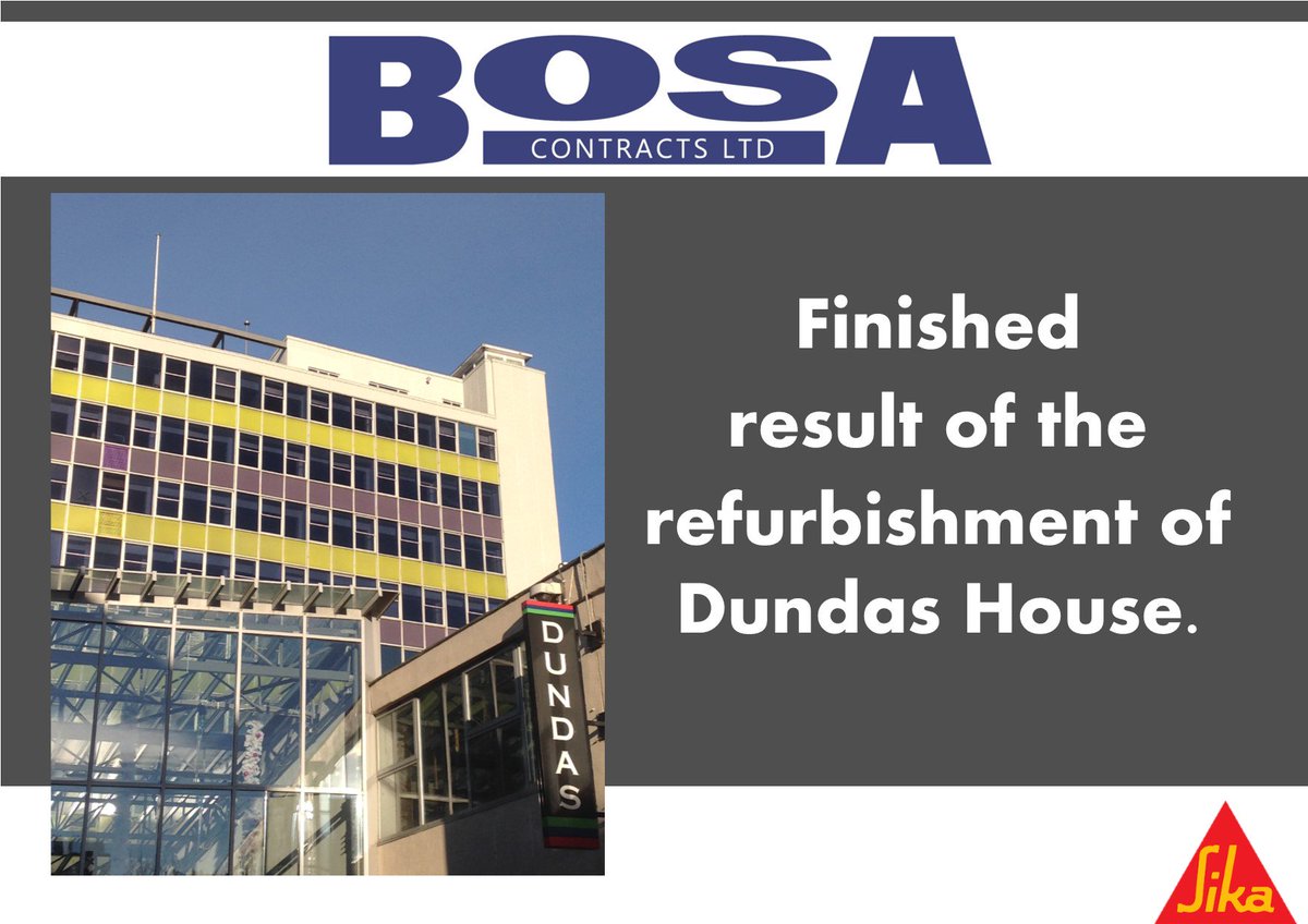 Dundas House is looking great following #rennovation works carried out including #rendering #renderrepair #doffcleaning #masticjoints #concreterepair and the application of #sika coatings <a href="/SikaLimited/">Sika UK</a> <a href="/BosaContracts/">Bosa Contracts</a>