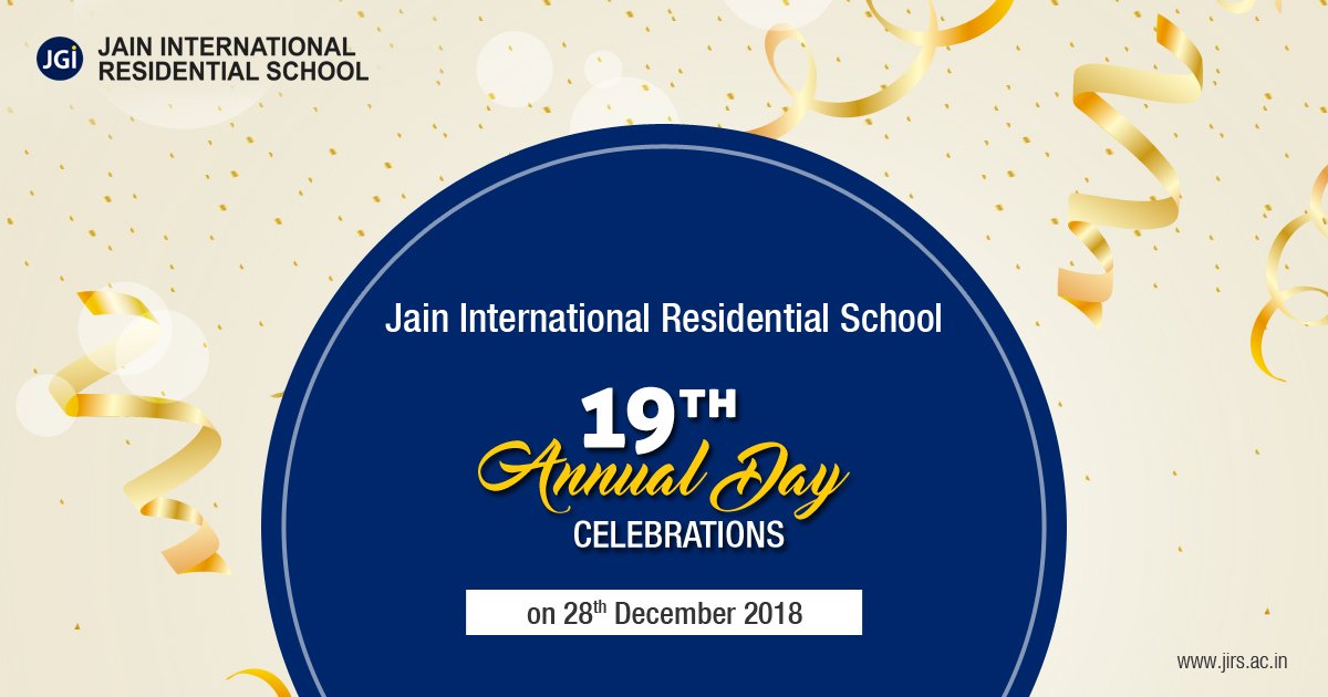 jirsbangalore's tweet photo. #JainInternationalResidentialSchool cordially invites you for the 19th Annual Day Celebrations on 28th December 2018.
Stay tuned for more updates: https://t.co/Q417BGDcCq
#EmpowerTheChild #ActivitiesAtJIRS #JIRSBangalore #JIRSChampions #OPPOR17Pro https://t.co/3O85qptYmB