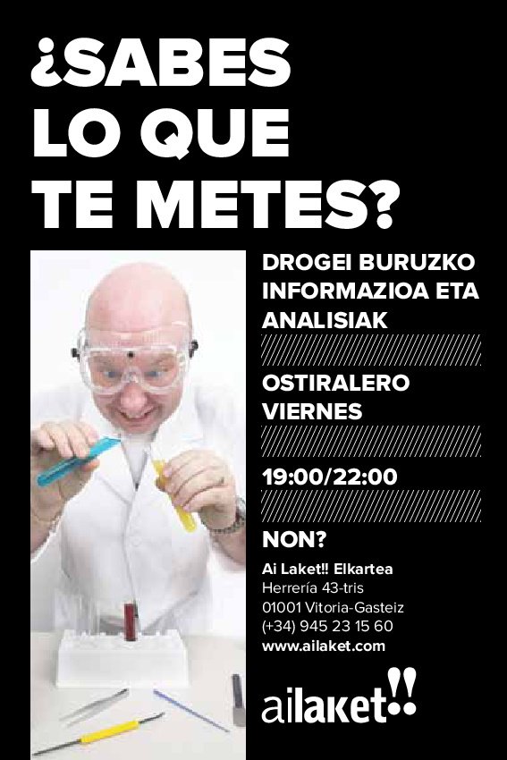 Ailaket's tweet photo. Azkenengo emaitzak jadanik eskura web gunean eta APP an #PuntoFijo #Testing #LonjaLaket #AiTestGunea @Ailaket Ailaket Euskadi Disponibles los últimos resultados de análisis de drogas en la web y en la #APP #ArriskuakMurriztu #ReduceRiesgos https://t.co/1qRIgSbHhI https://t.co/MAVlePLEF2