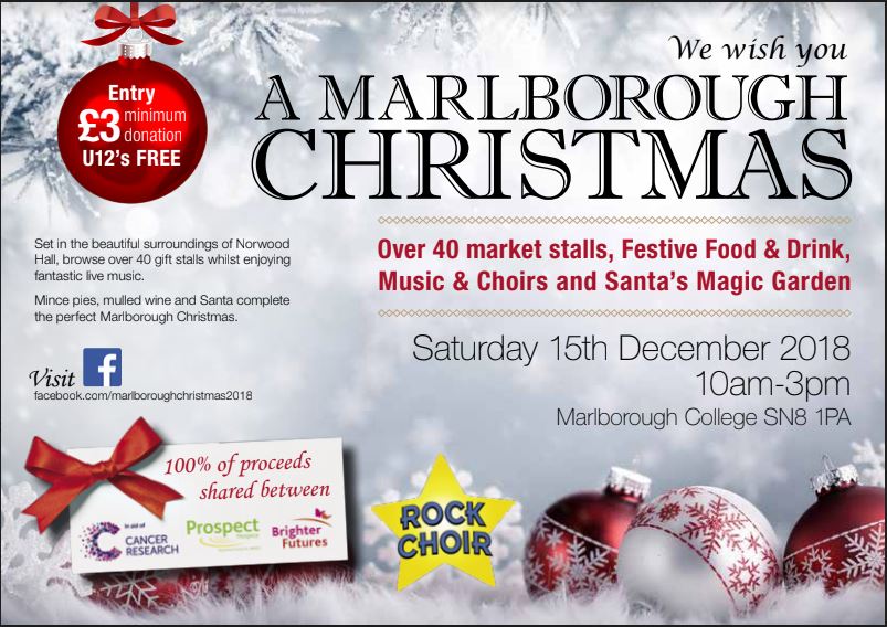 Marlborough CR UK (@charityfairs) on Twitter photo Best Christmas fair for everyone....wonderful gifts, yummy foods & tempting drinks plus great music. An event for the whole family...and help our fundraising for <a href="/CR_UK/">Cancer Research UK</a>, Brighter Futures and <a href="/prospecthospice/">Prospect Hospice</a> - in the Norwood Hall, Marlborough College, SN8 1PA Best Christmas fair for everyone....wonderful gifts, yummy foods & tempting drinks plus great music. An event for the whole family...and help our fundraising for <a href="/CR_UK/">Cancer Research UK</a>, Brighter Futures and <a href="/prospecthospice/">Prospect Hospice</a> - in the Norwood Hall, Marlborough College, SN8 1PA