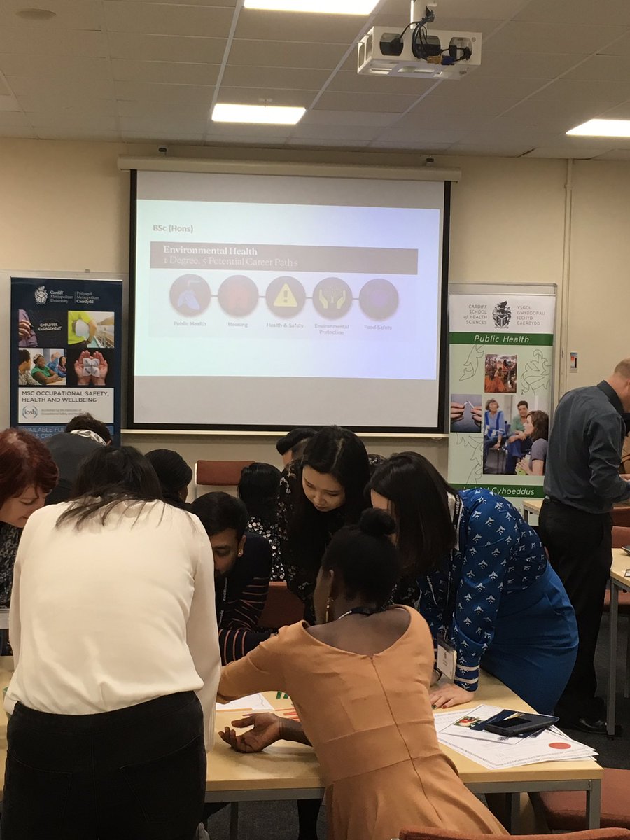 CardiffMetOSHW's tweet photo. Great to meet and work with our International Student Recruitment Agents. Having completed the 5 ways to wellbeing they are now saving the world one town at a time in a public, environmental and occupational health exercise 😁 https://t.co/kb4f3RtB0T