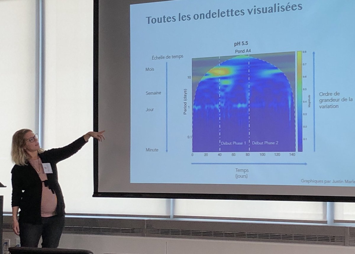 How do we assess the stability of evolving communities? @sofiavanmoorsel used wavelets on DO data from <a href="/LEAP_sci/">LEAP</a> 2018 pH stress to reveal the shifting structure of multiscale variability before, during and after pH stress.
 #gonzalezlab #csbq2018