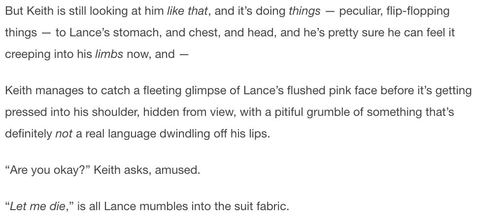 starlightment's tweet photo. ONE LAST TEASER BEFORE I POST THE FINAL CHAPTER TONIGHT!!
#klance #klancefic #klancefanfiction #chapterpreview
https://t.co/b66mwqLuga https://t.co/jR3cyinSfD