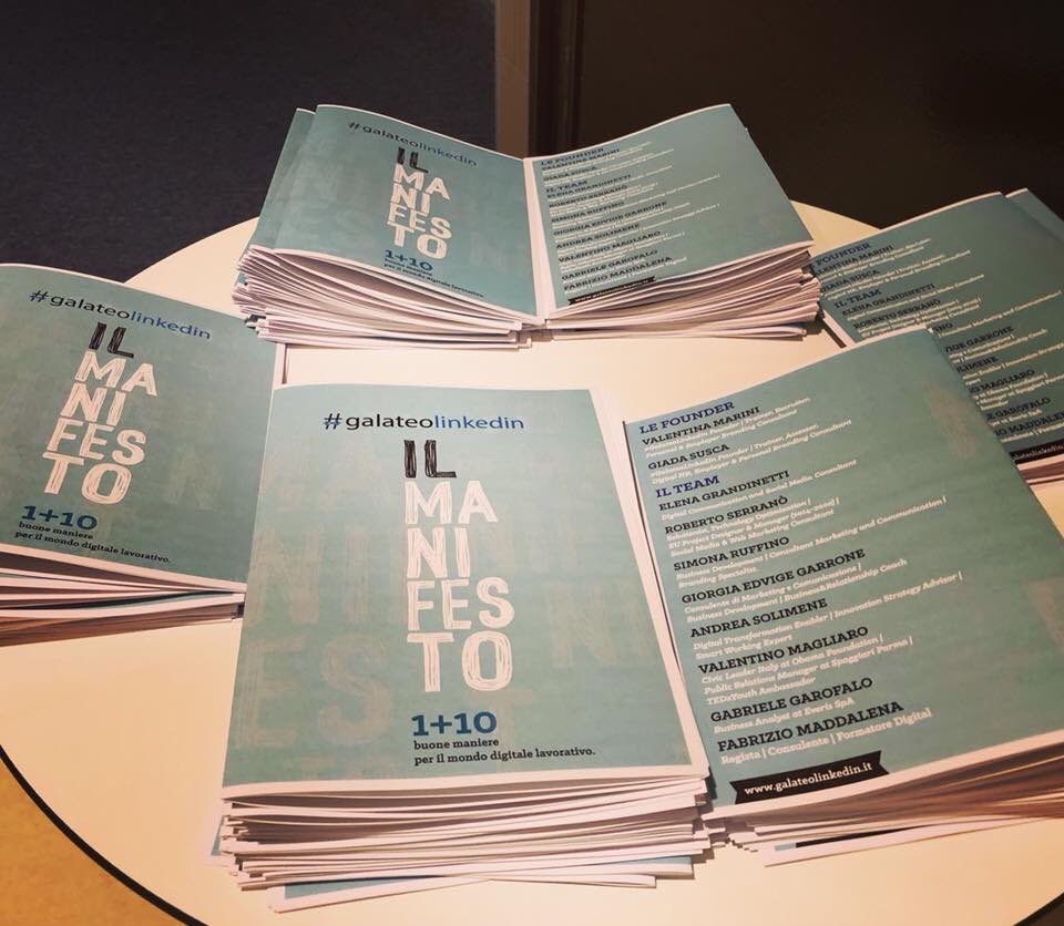galateolinkedin's tweet photo. Un anno fa in @Reale_Mutua a #Torino veniva presentato il Manifesto di #GalateoLinkedIn https://t.co/qgBoEzbFAm