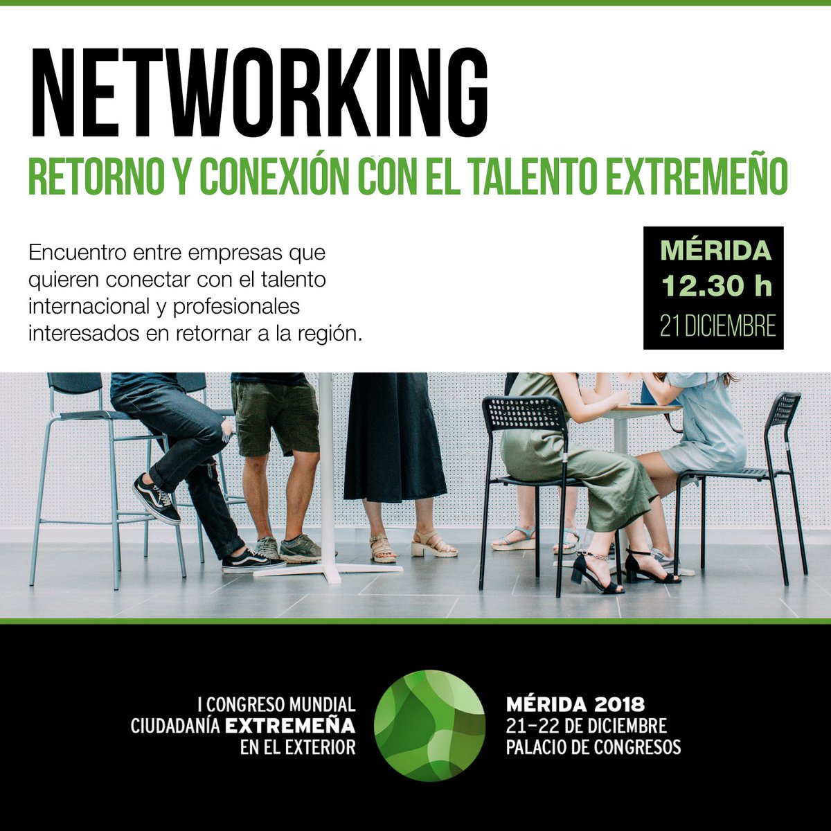 En el I Congreso Mundial de la Ciudadanía Extremeña en el Exterior estamos buscando el talento que tienen nuestros extremeños en el exterior. Apúntate al Networking y podrás contactar con las mejores empresas y centros tecnológicos de la región. juntaex.es/congresoextext…